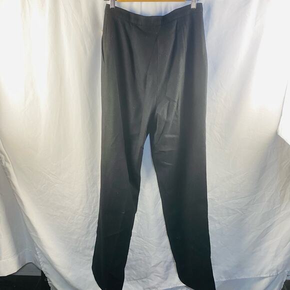 Vintage Woolmark Pure Wool Black High Rise Pleated Trousers Pants - Picture 6 of 7